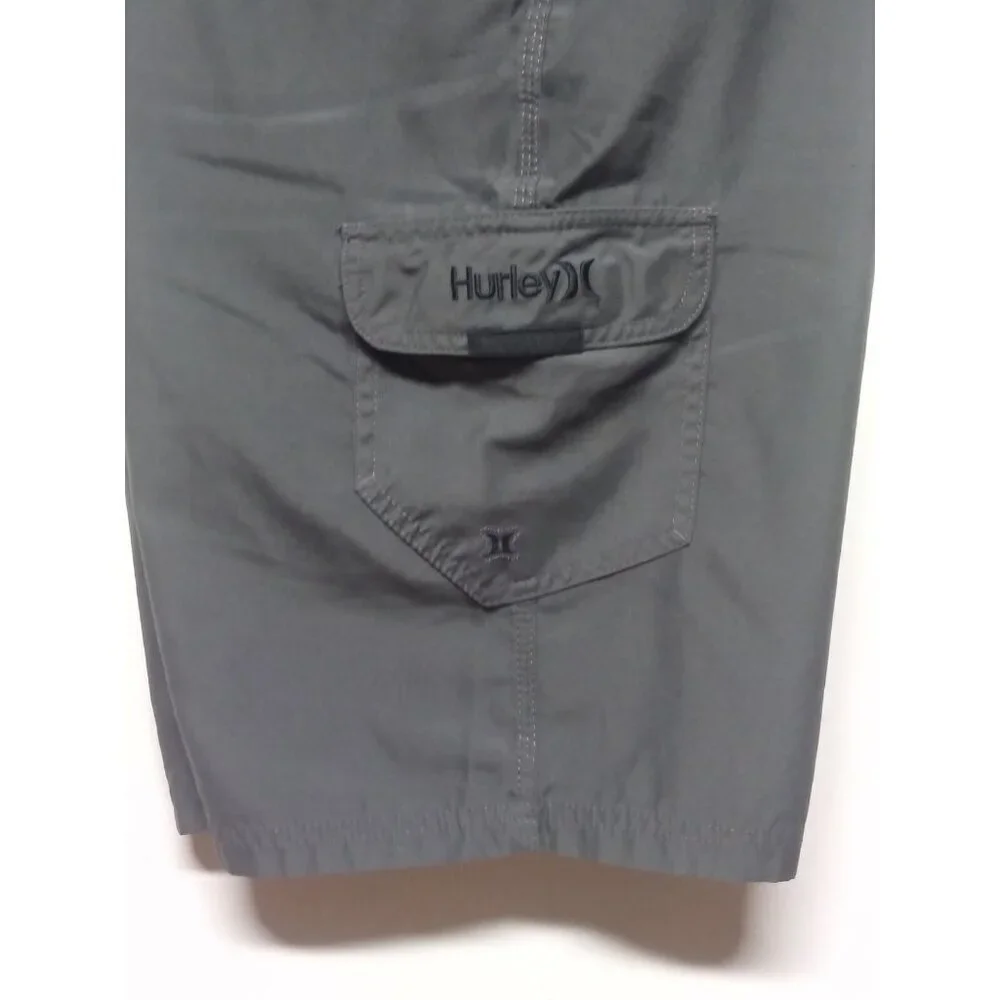 Hurley All Day Shorts Size 34 Gray Hybrid Quick Dry 4-Way Stretch Reflective